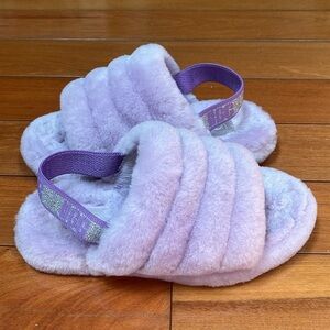 UGG Fluff Yeah Purple Lilac Frost Sheepskin Slide Sandal/Slipper